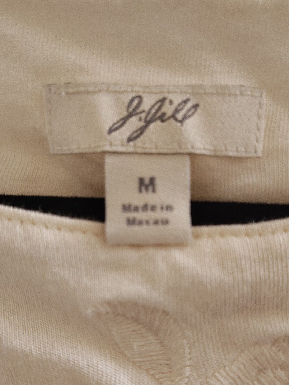 J. Jill Cream Short-Sleeve Top with Embroidered Yoke - Picture 2 of 4